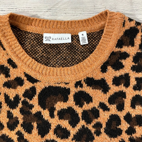 RAFAELLA Leopard Print Tunic Length Sweater Size M - Picture 8 of 14